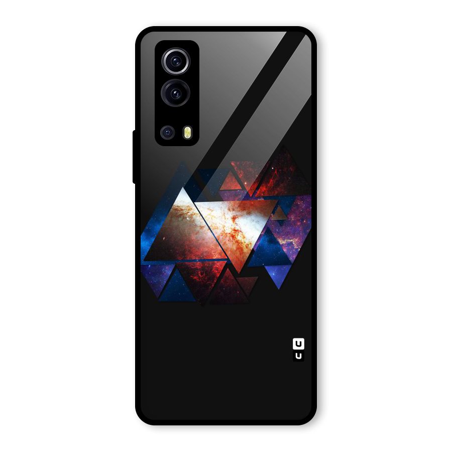 Fire Galaxy Triangles Glass Back Case for Vivo iQOO Z3