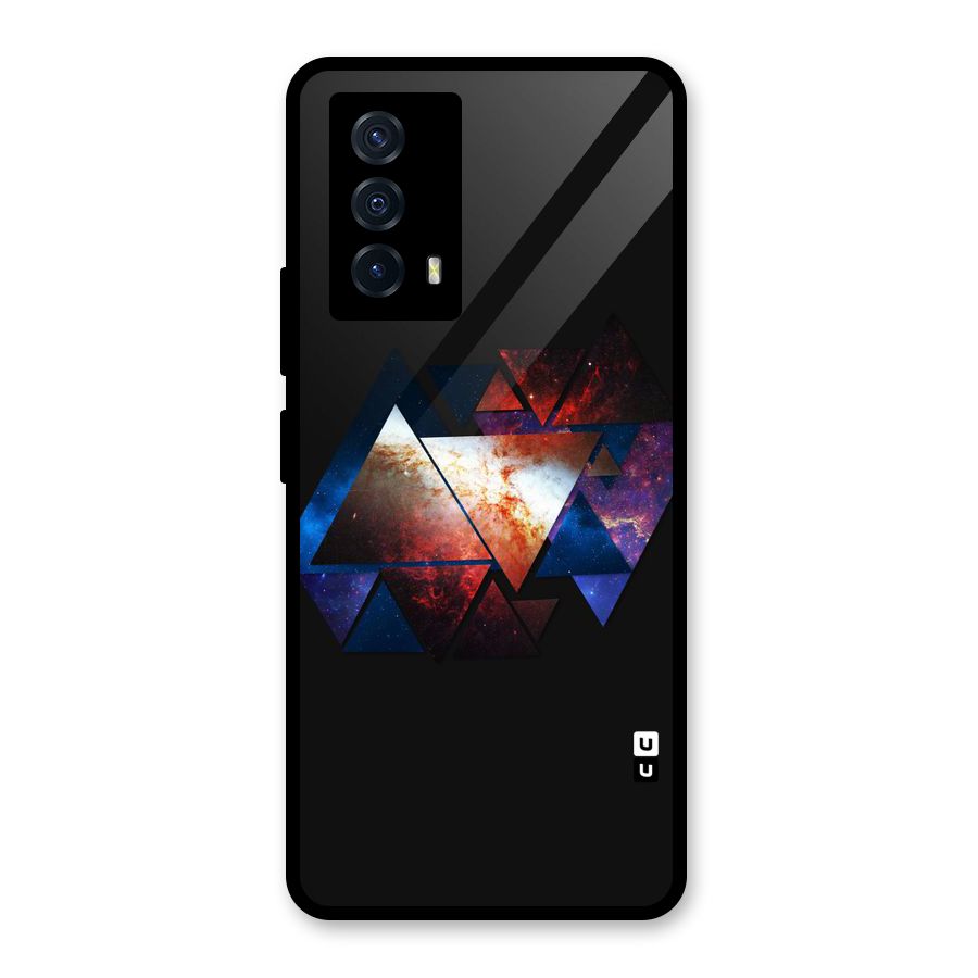 Fire Galaxy Triangles Glass Back Case for Vivo iQOO Z5