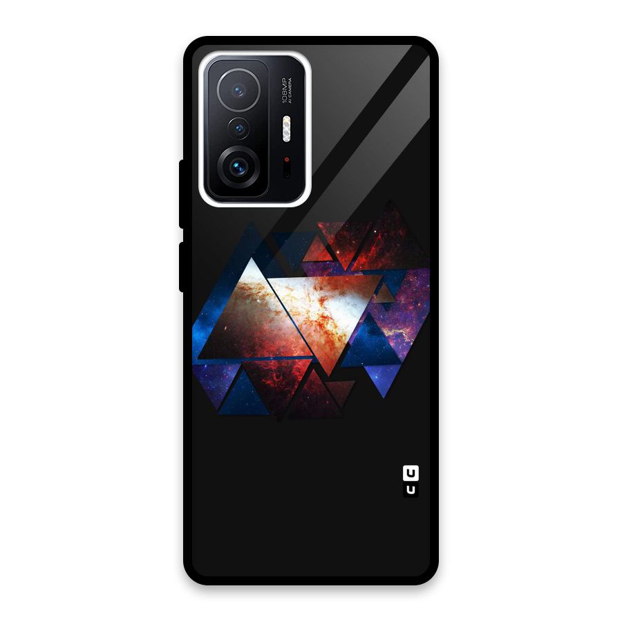 Fire Galaxy Triangles Glass Back Case for Xiaomi 11T Pro