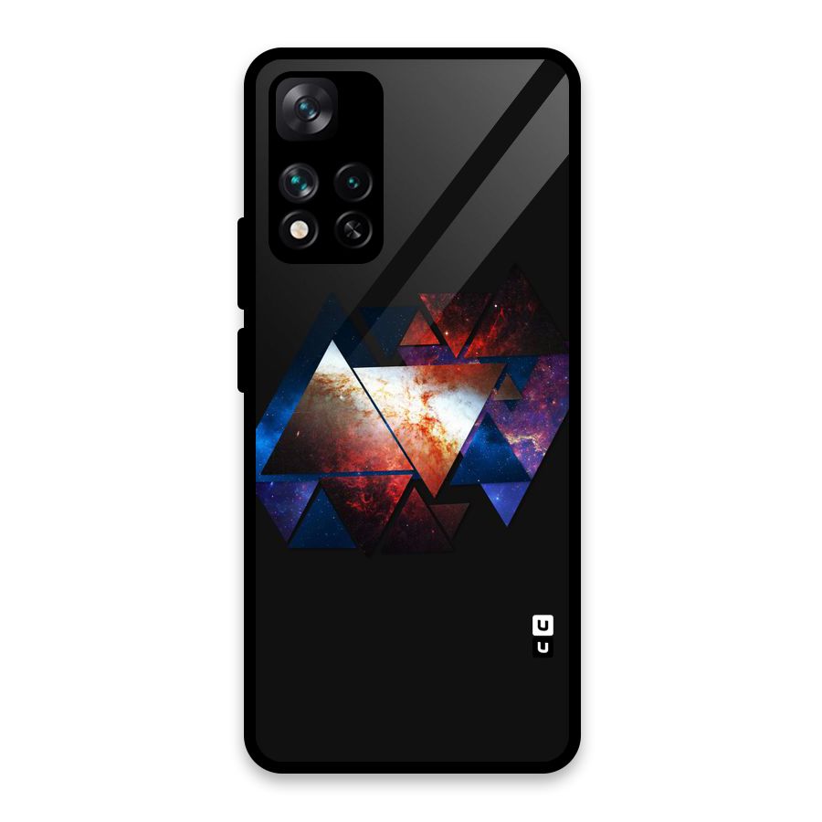 Fire Galaxy Triangles Glass Back Case for Xiaomi 11i HyperCharge 5G