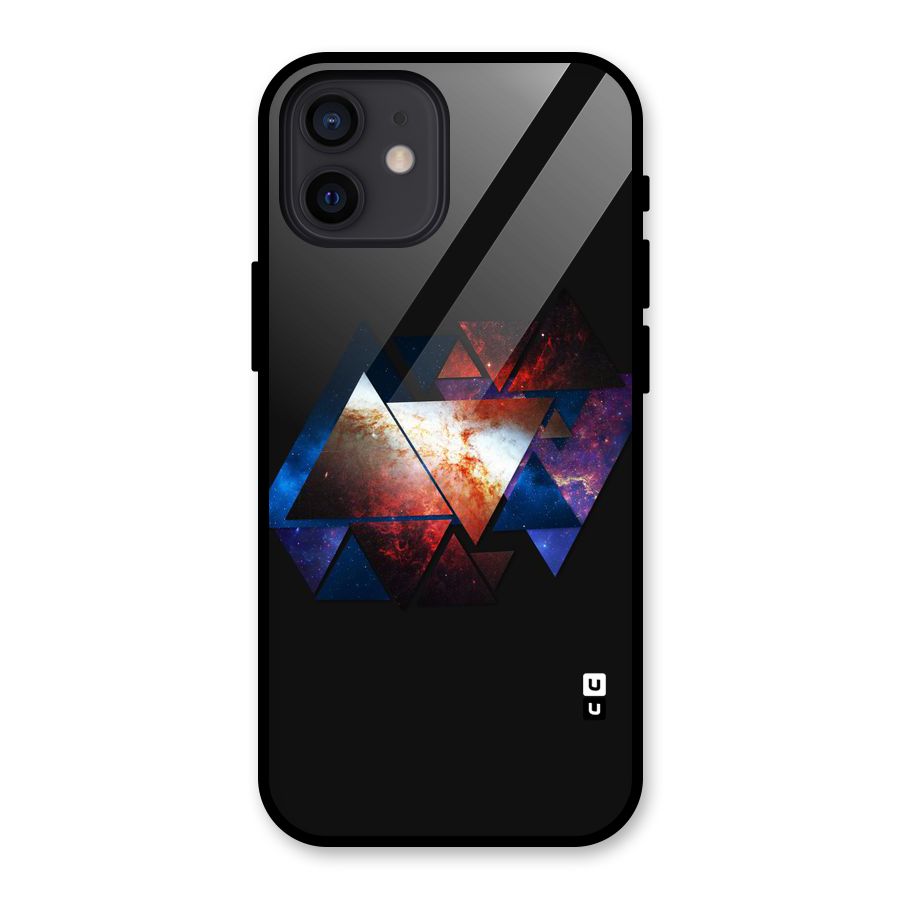 Fire Galaxy Triangles Glass Back Case for iPhone 12