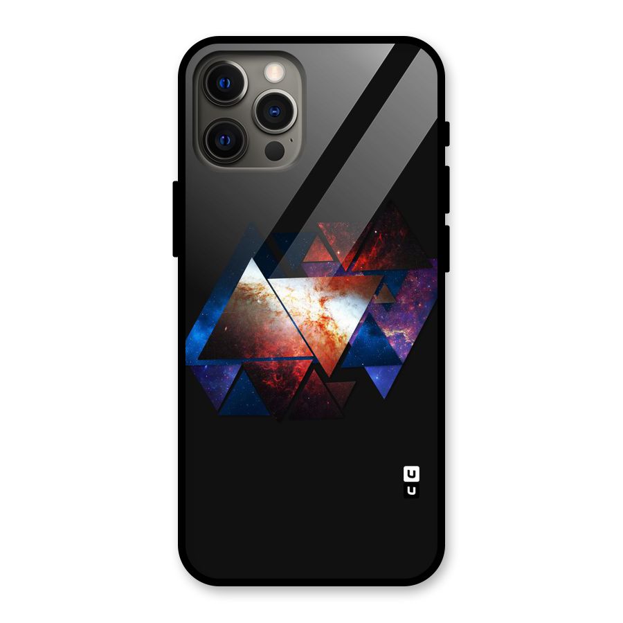 Fire Galaxy Triangles Glass Back Case for iPhone 12 Pro Max