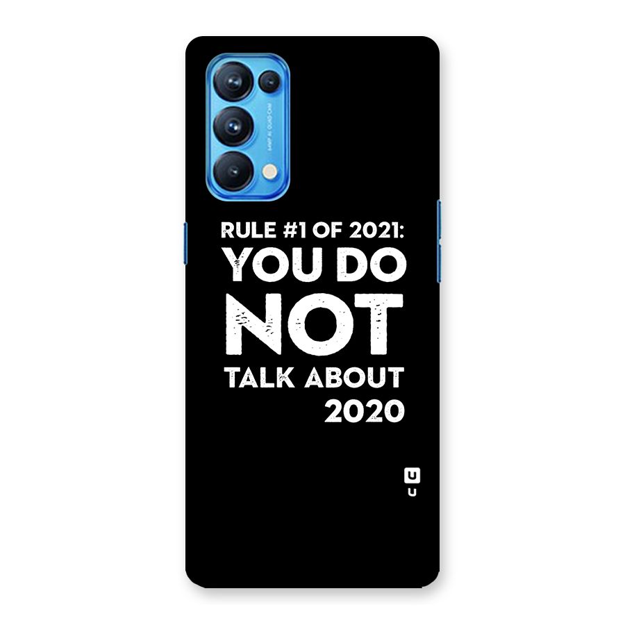First Rule of 2021 Back Case for Oppo Reno5 Pro 5G