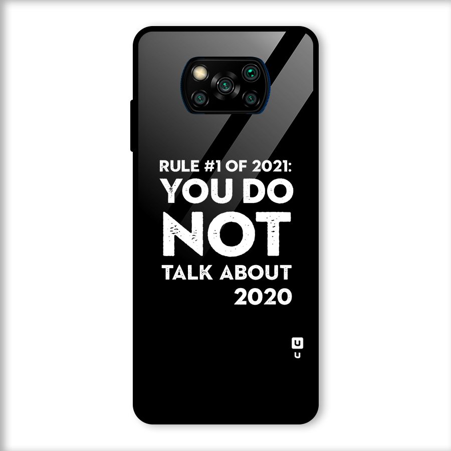 First Rule of 2021 Glass Back Case for Poco X3