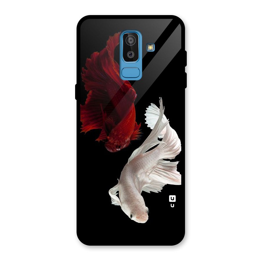Fish Design Glass Back Case for Galaxy J8