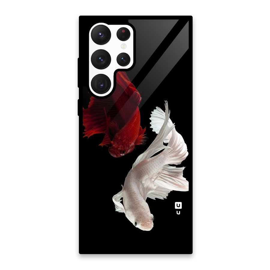 Fish Design Glass Back Case for Galaxy S22 Ultra 5G