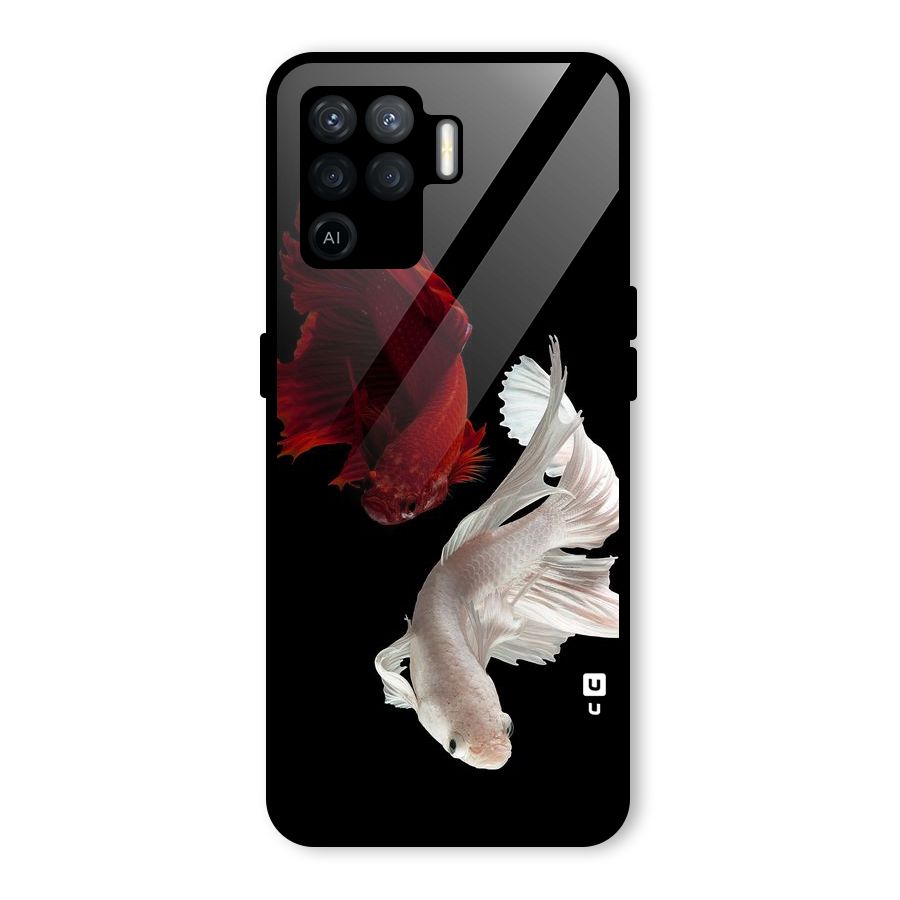Fish Design Glass Back Case for Oppo F19 Pro