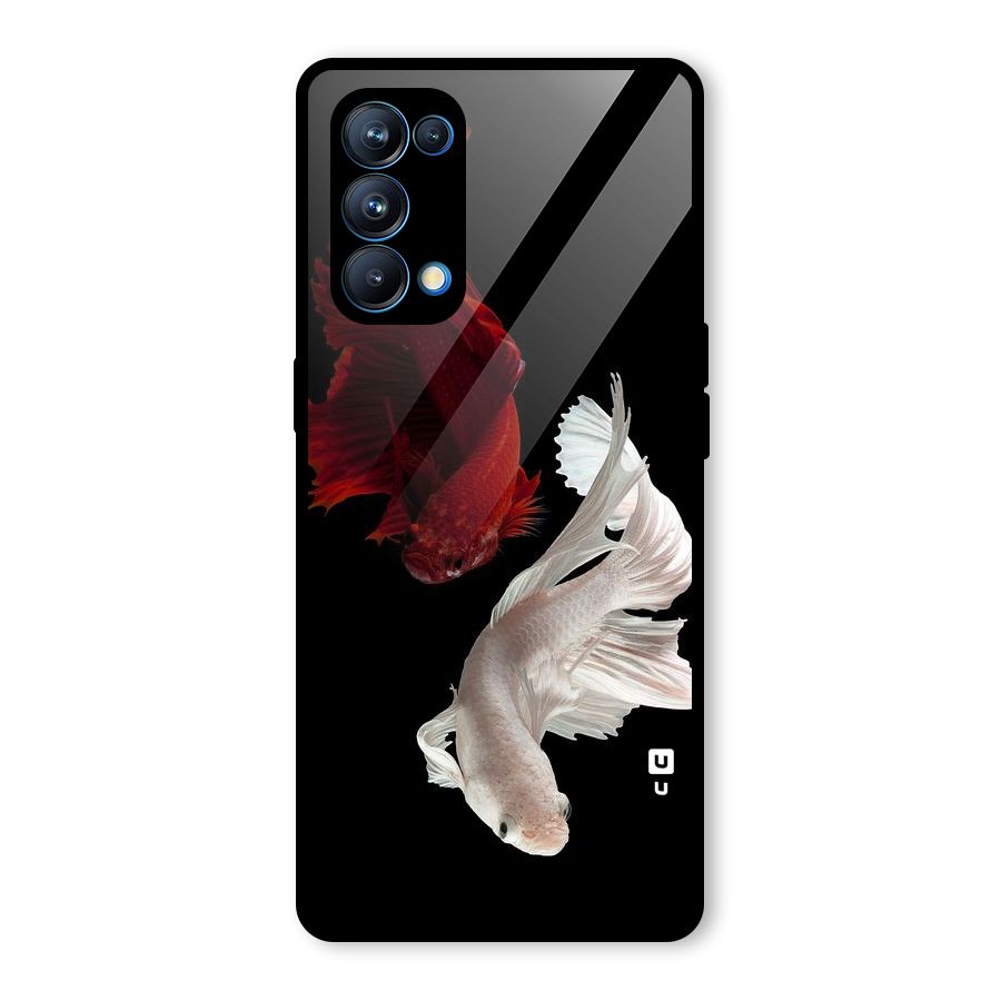 Fish Design Glass Back Case for Oppo Reno5 Pro 5G