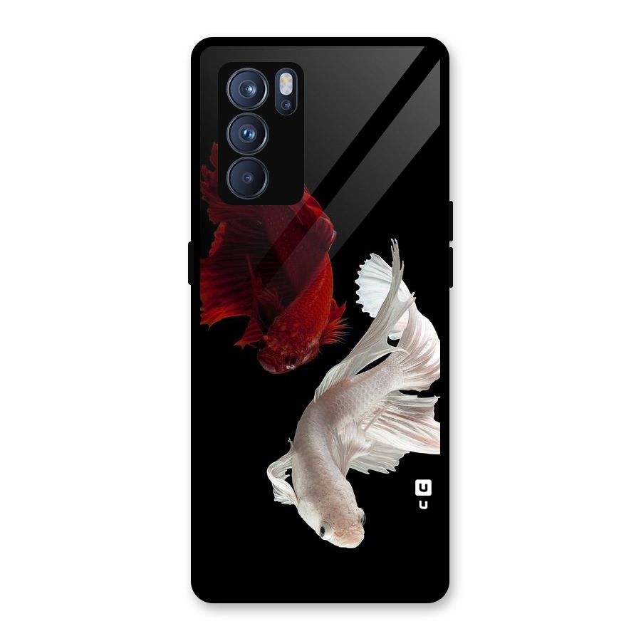 Fish Design Glass Back Case for Oppo Reno6 Pro 5G