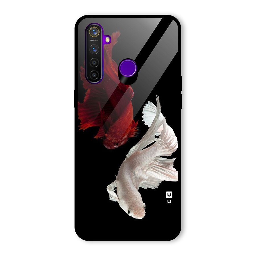 Fish Design Glass Back Case for Realme 5 Pro