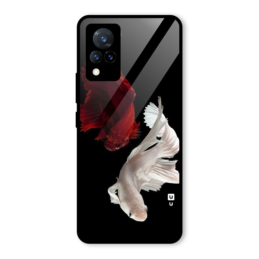 Fish Design Glass Back Case for Vivo V21 5G