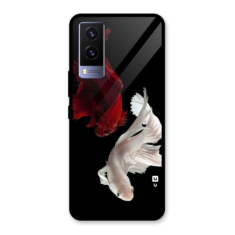 Fish Design Glass Back Case for Vivo V21e 5G