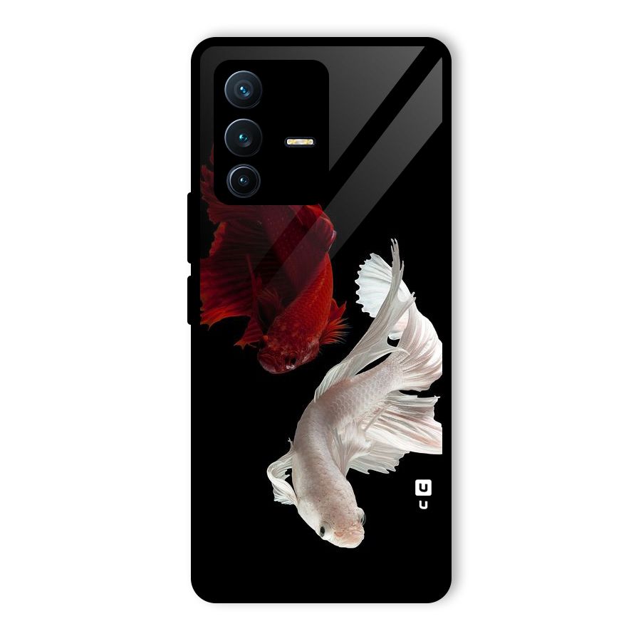 Fish Design Glass Back Case for Vivo V23 Pro