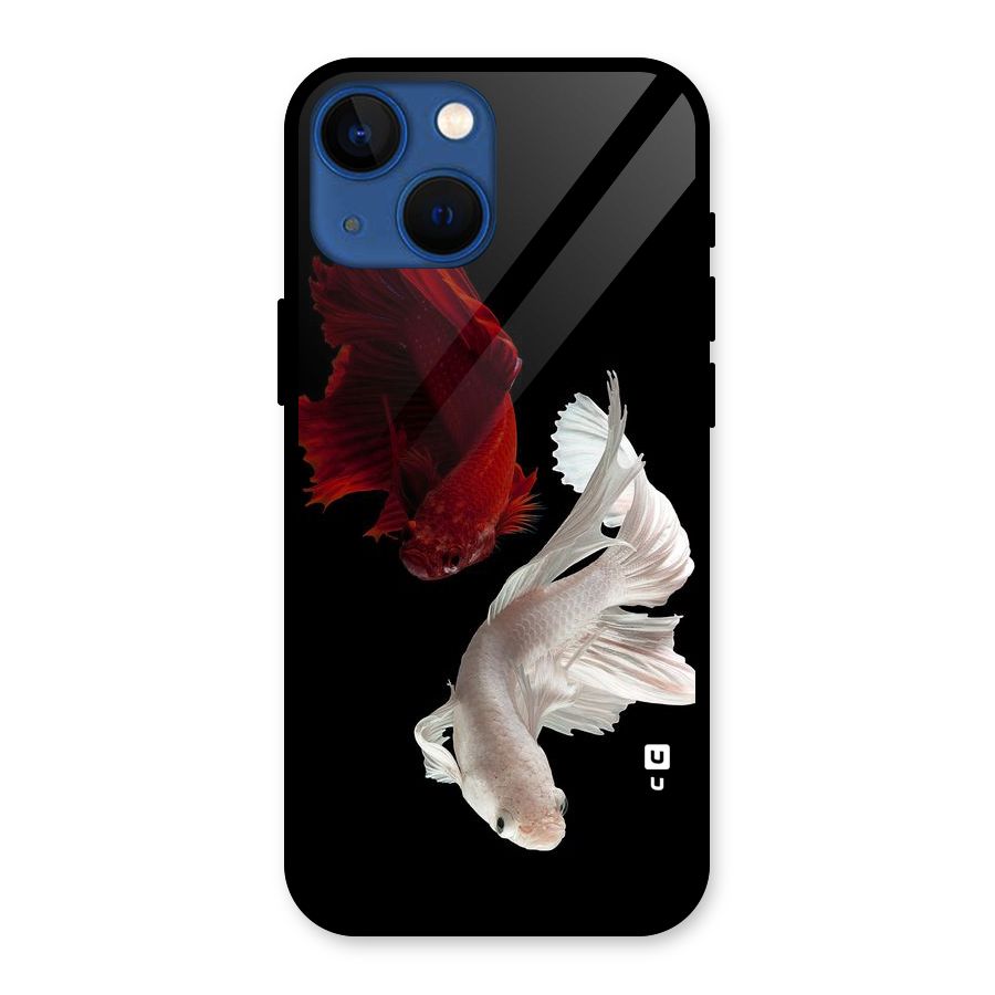 Fish Design Glass Back Case for iPhone 13 Mini