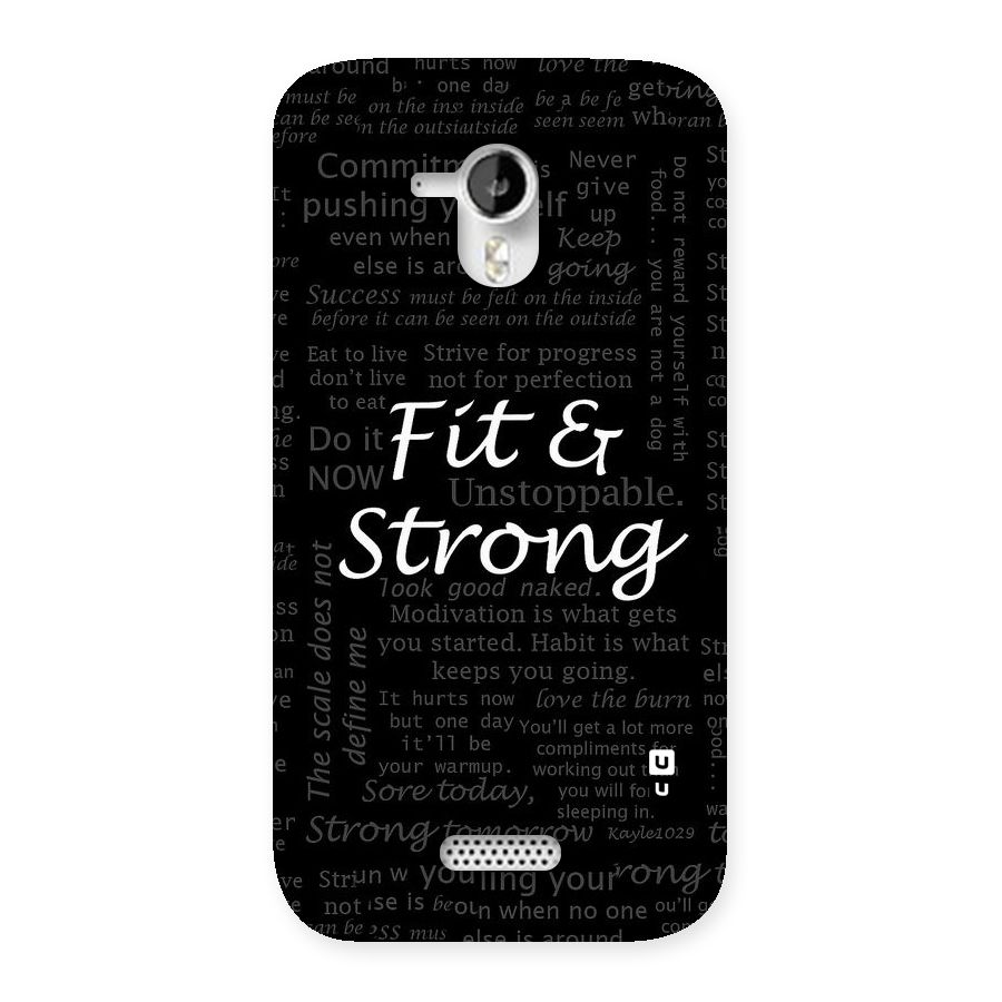 Fit And Strong Back Case for Micromax Canvas HD A116