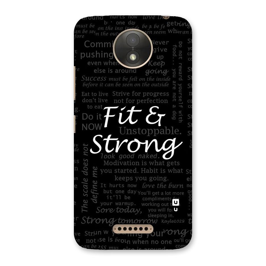 Fit And Strong Back Case for Moto C Plus