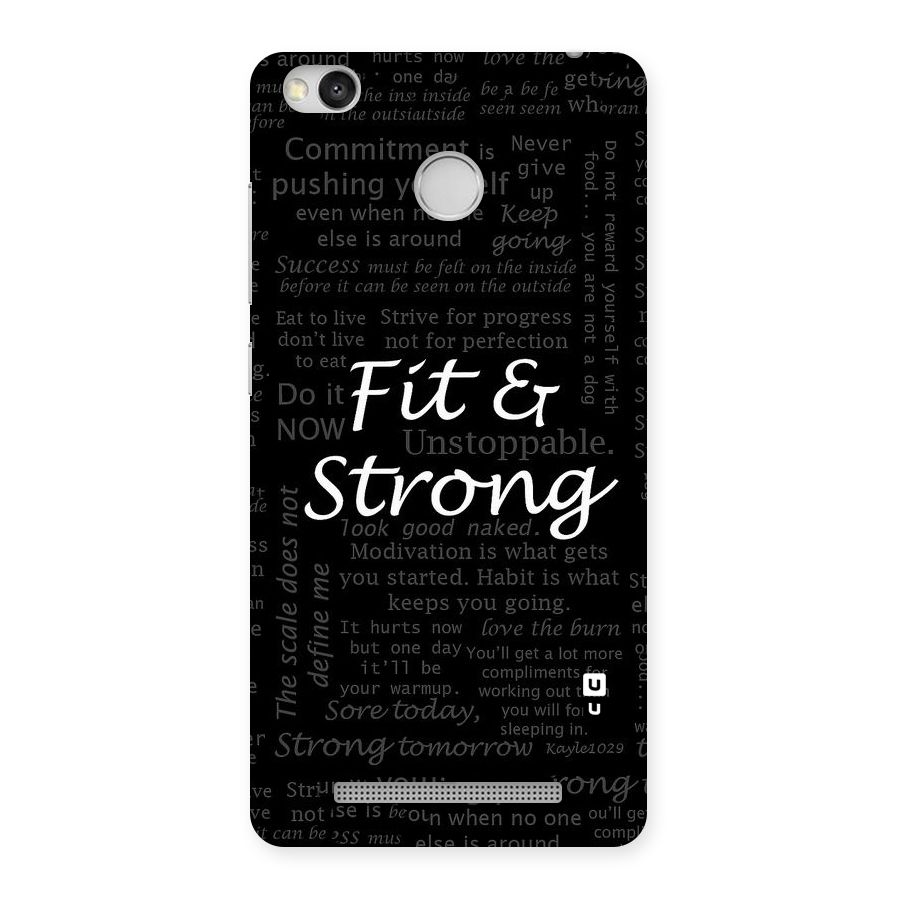 Fit And Strong Back Case for Redmi 3S Prime