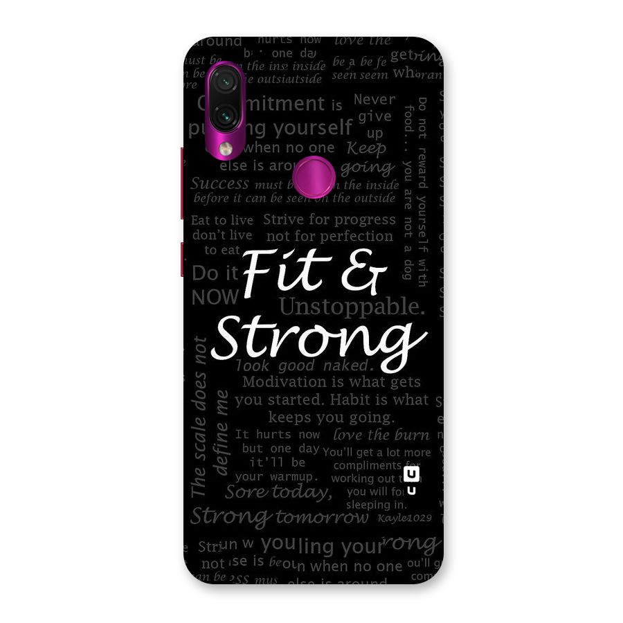 Fit And Strong Back Case for Redmi Note 7 Pro