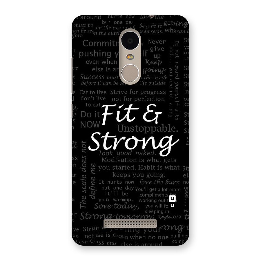 Fit And Strong Back Case for Xiaomi Redmi Note 3
