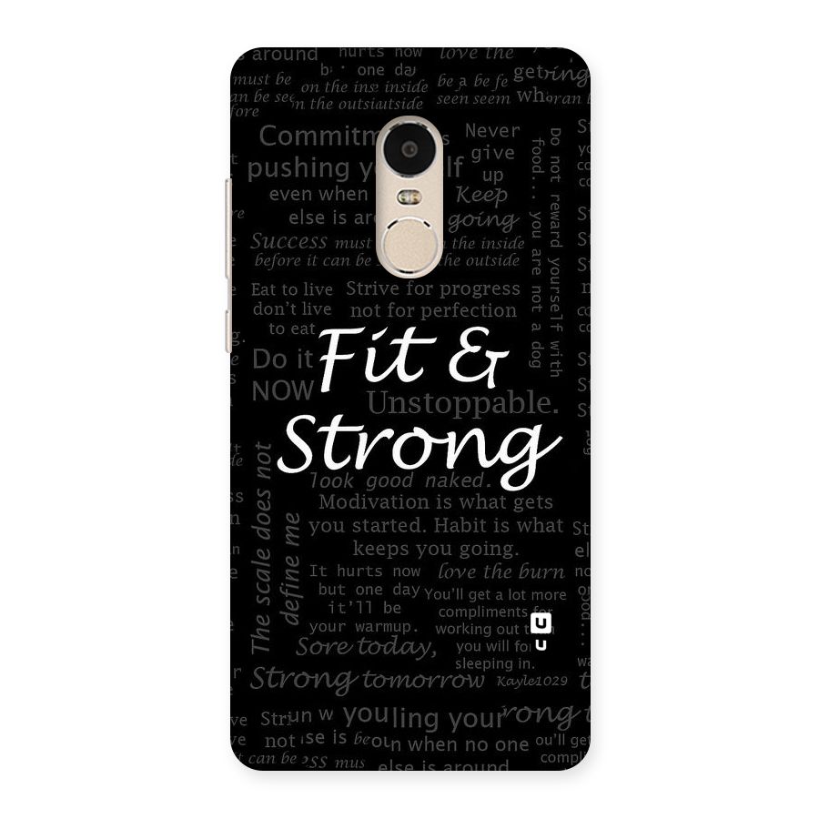 Fit And Strong Back Case for Xiaomi Redmi Note 4