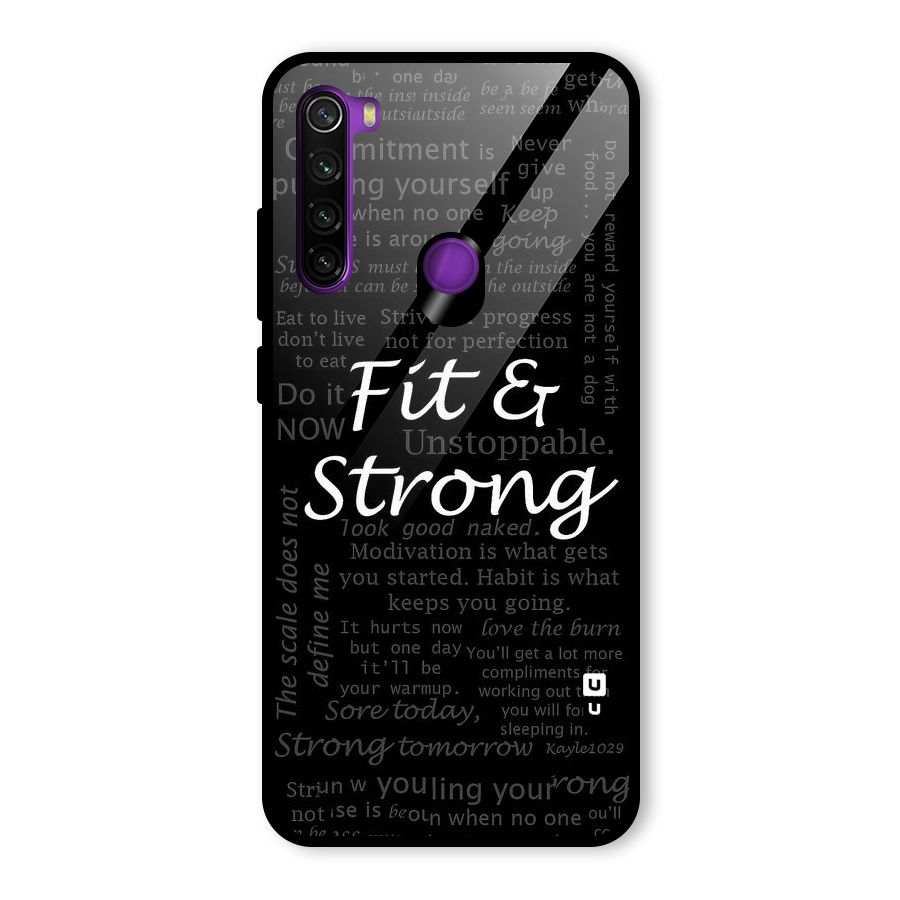 Fit And Strong Glass Back Case for Redmi Note 8
