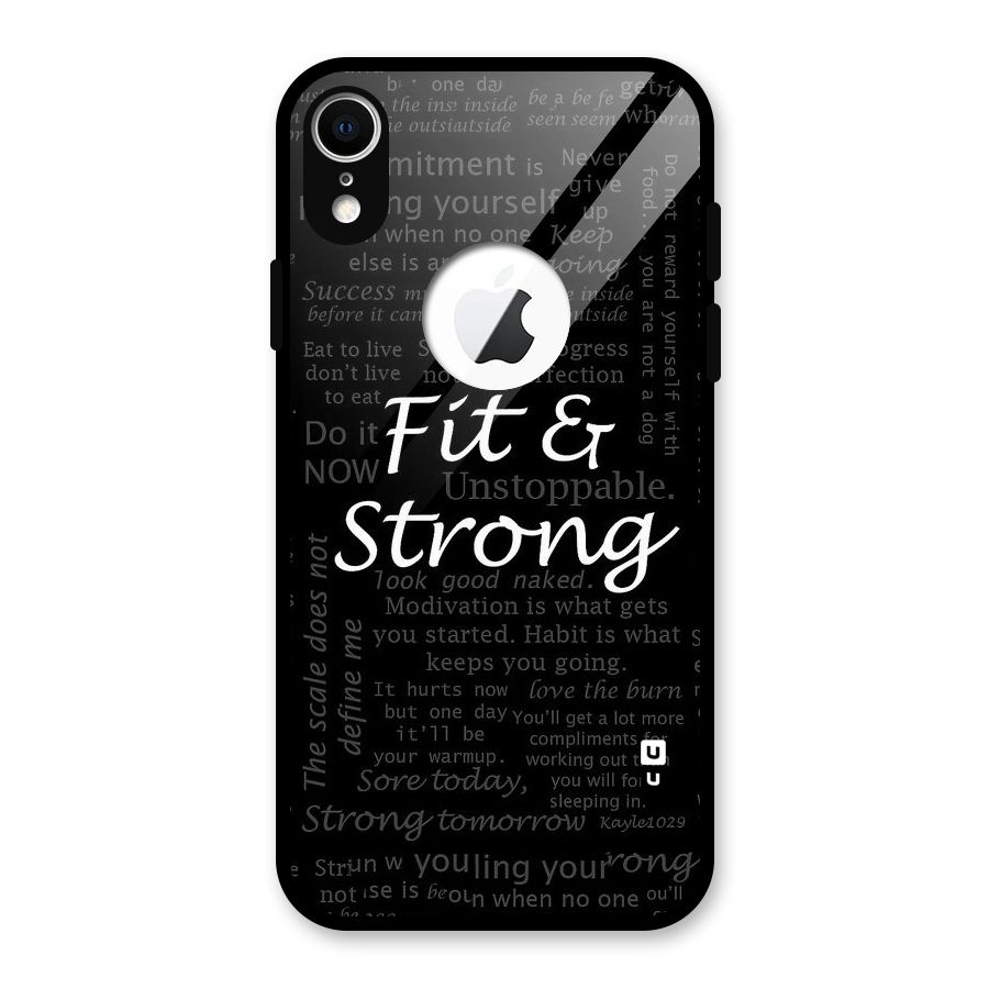 Fit And Strong Glass Back Case for iPhone XR Logo Cut