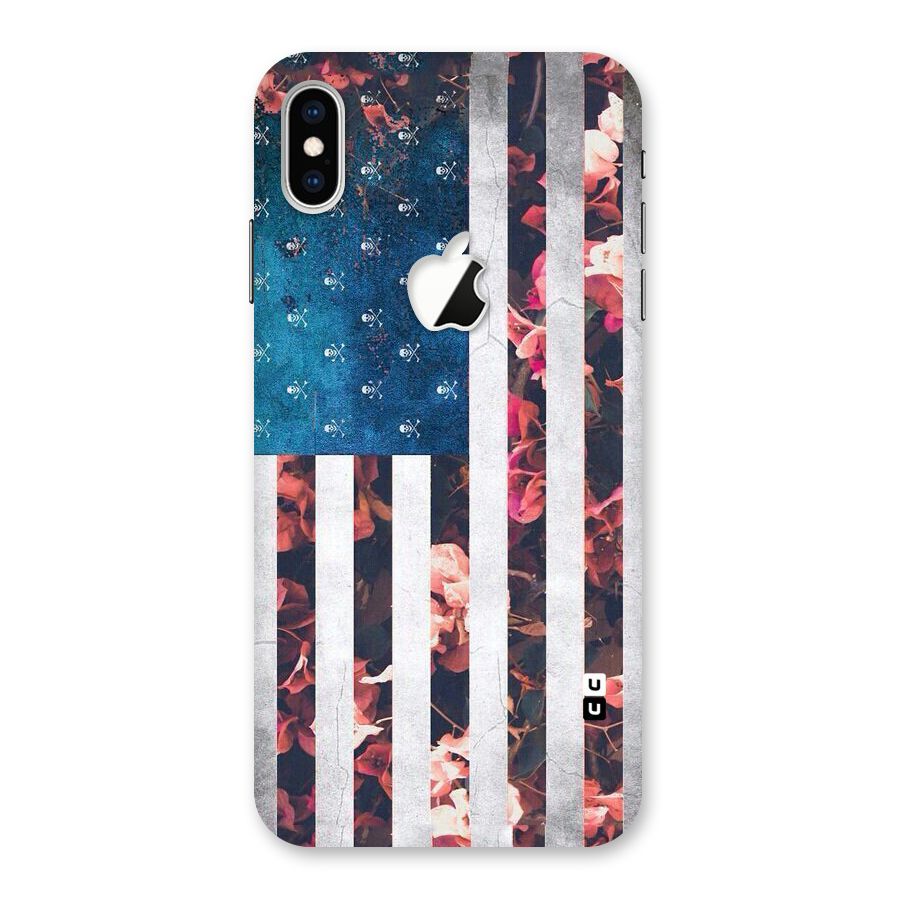Flag Stripes Back Case for iPhone XS Max Apple Cut