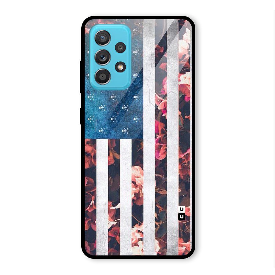 Flag Stripes Glass Back Case for Galaxy A52
