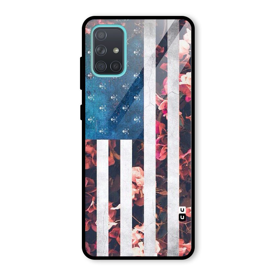 Flag Stripes Glass Back Case for Galaxy A71