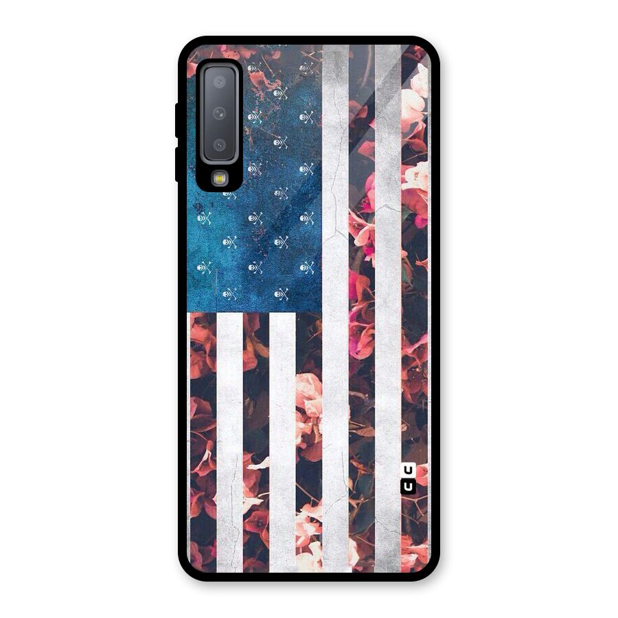 Flag Stripes Glass Back Case for Galaxy A7 (2018)