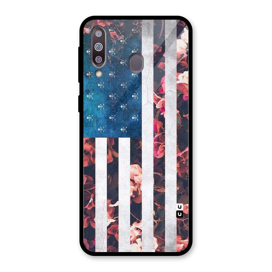 Flag Stripes Glass Back Case for Galaxy M30