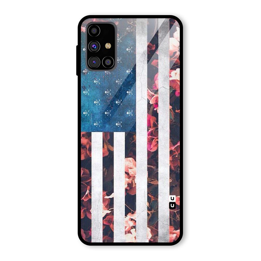 Flag Stripes Glass Back Case for Galaxy M31s