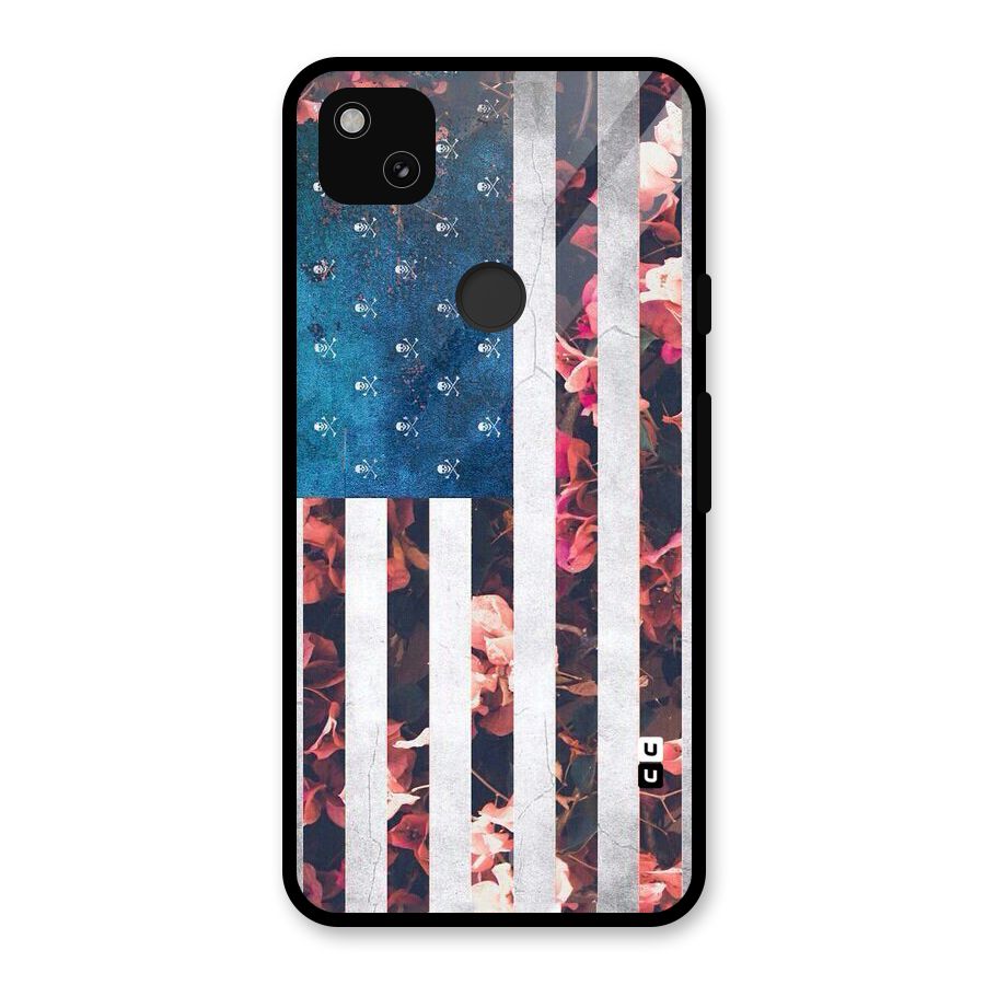 Flag Stripes Glass Back Case for Google Pixel 4a
