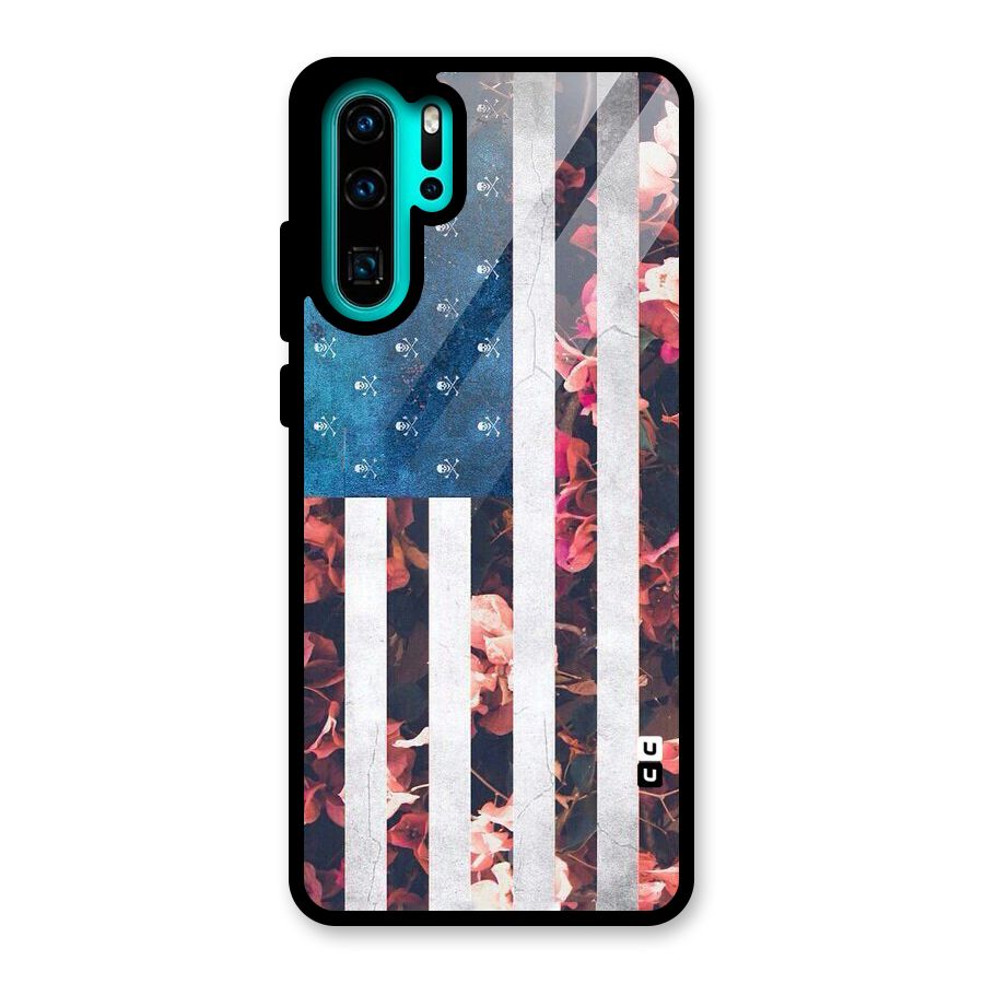 Flag Stripes Glass Back Case for Huawei P30 Pro