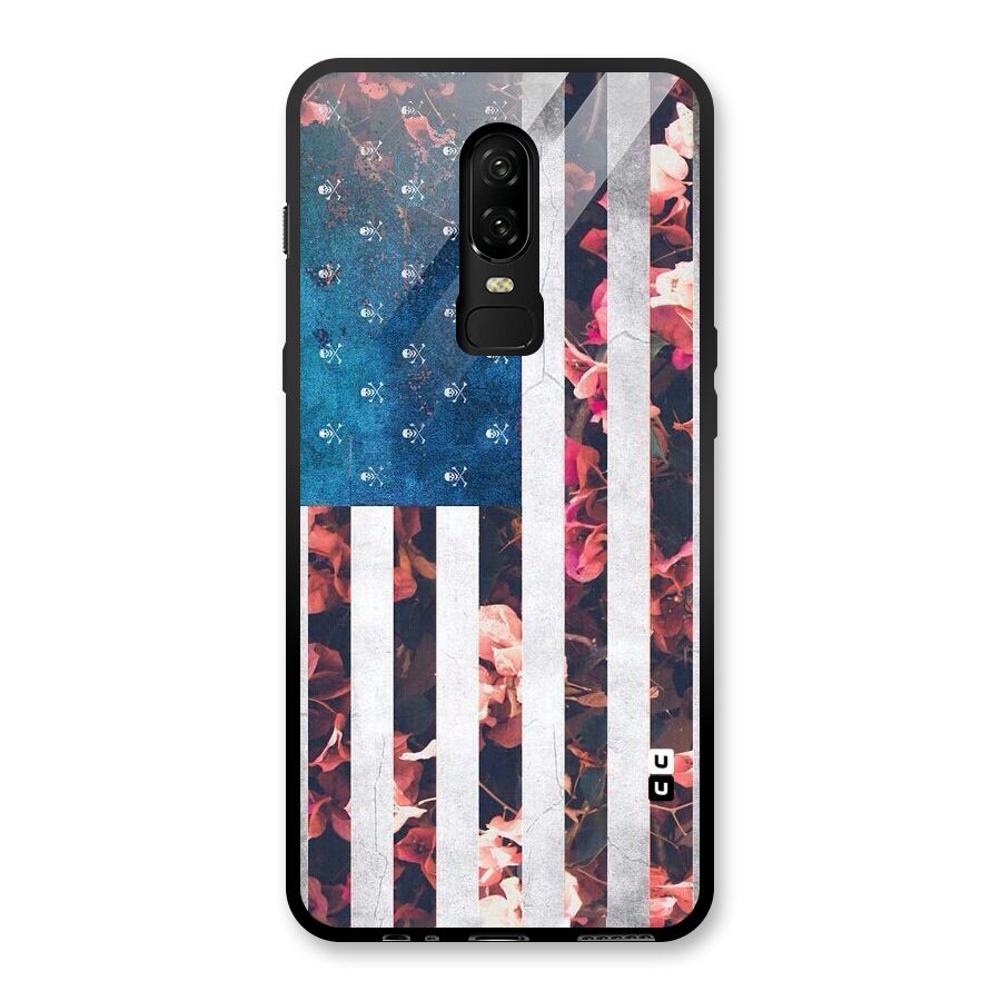 Flag Stripes Glass Back Case for OnePlus 6