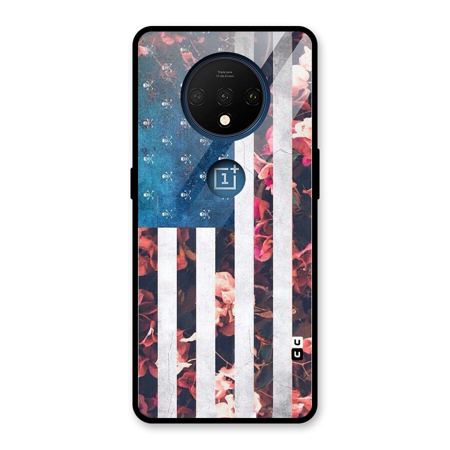 Flag Stripes Glass Back Case for OnePlus 7T