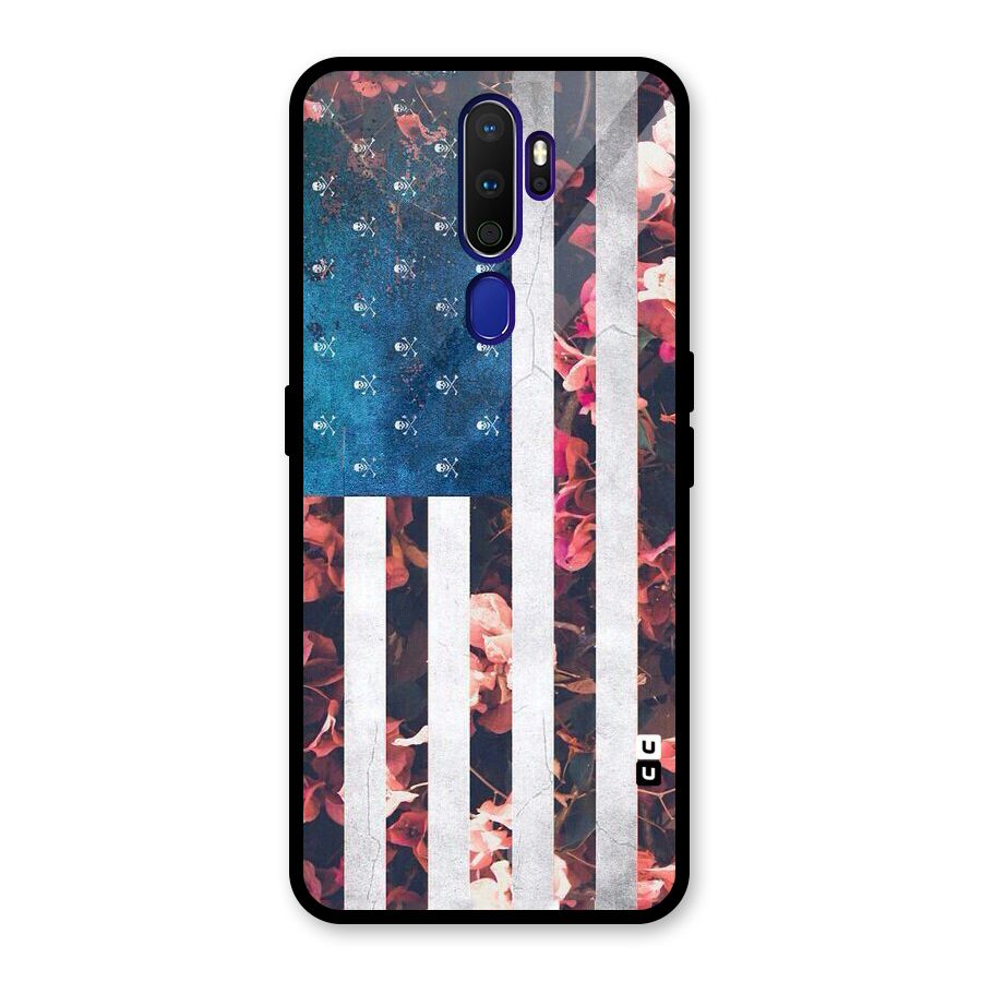 Flag Stripes Glass Back Case for Oppo A9 (2020)