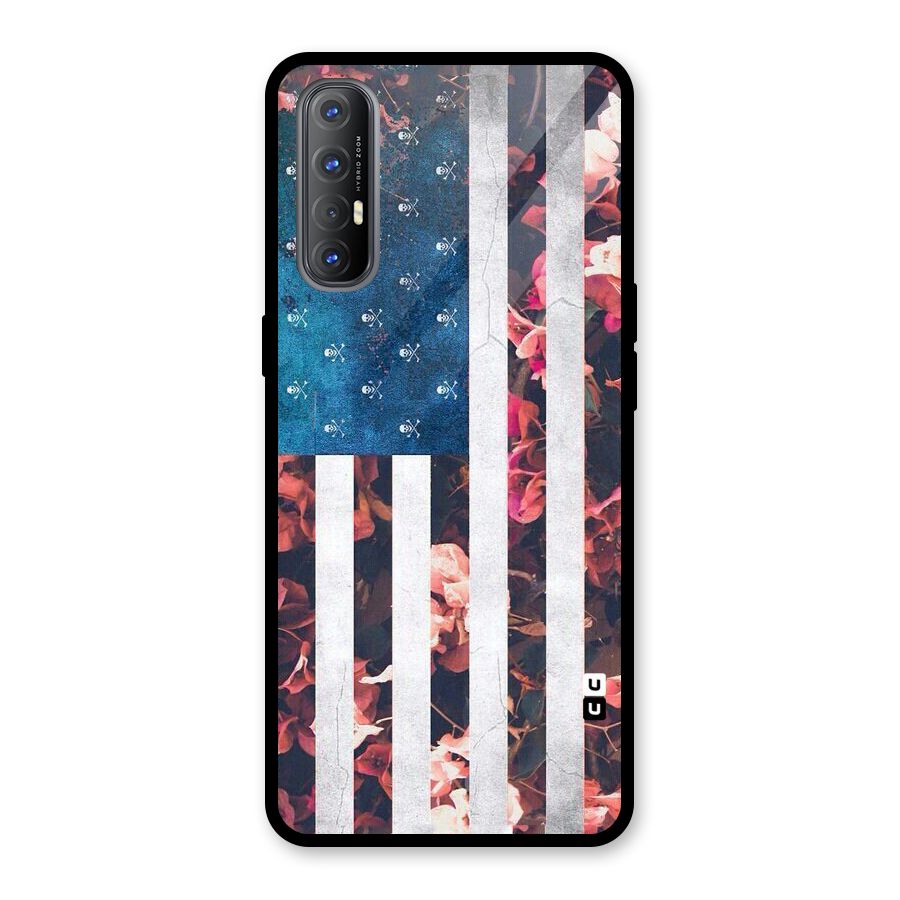 Flag Stripes Glass Back Case for Oppo Reno3 Pro