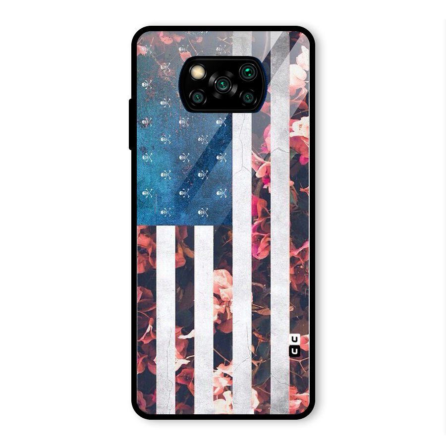Flag Stripes Glass Back Case for Poco X3 Pro