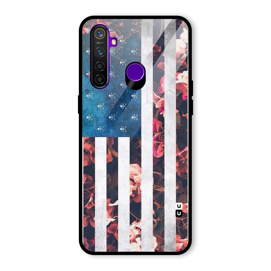 Flag Stripes Glass Back Case for Realme 5 Pro