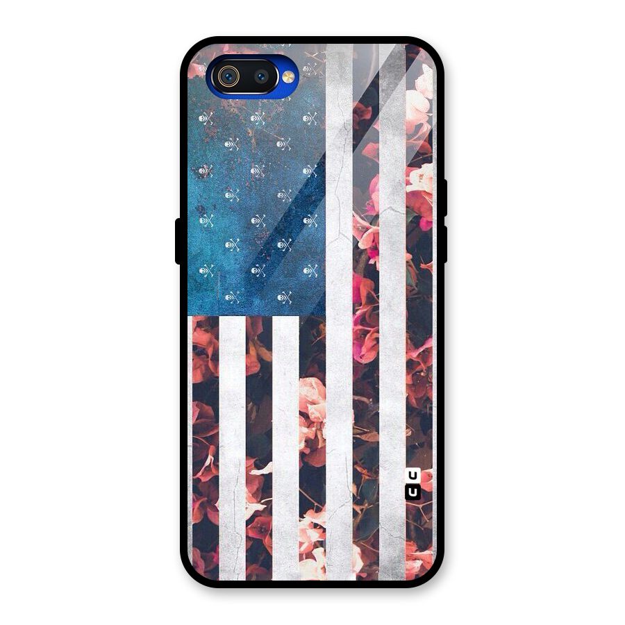 Flag Stripes Glass Back Case for Realme C2