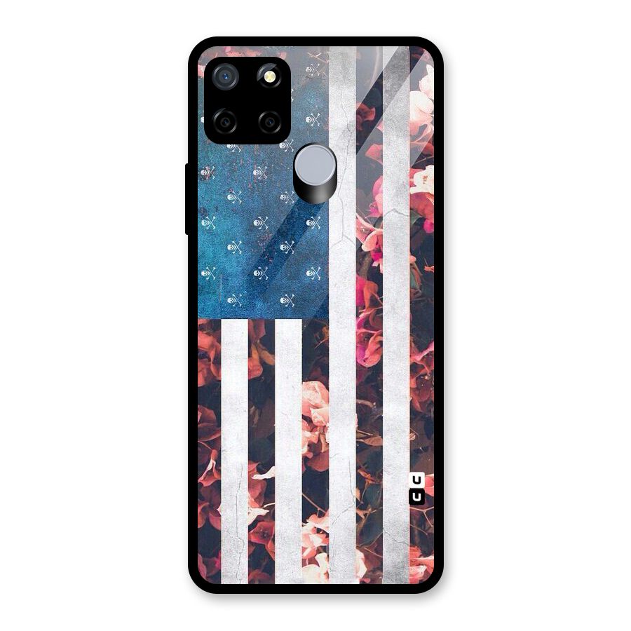 Flag Stripes Glass Back Case for Realme Narzo 30A