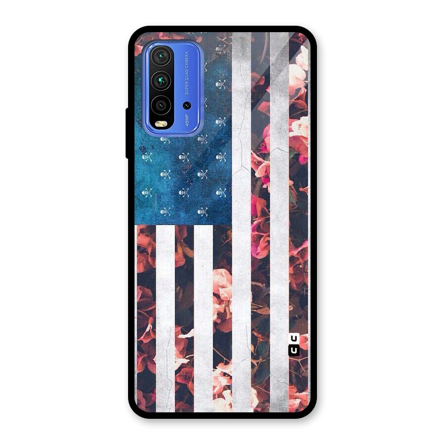 Flag Stripes Glass Back Case for Redmi 9 Power