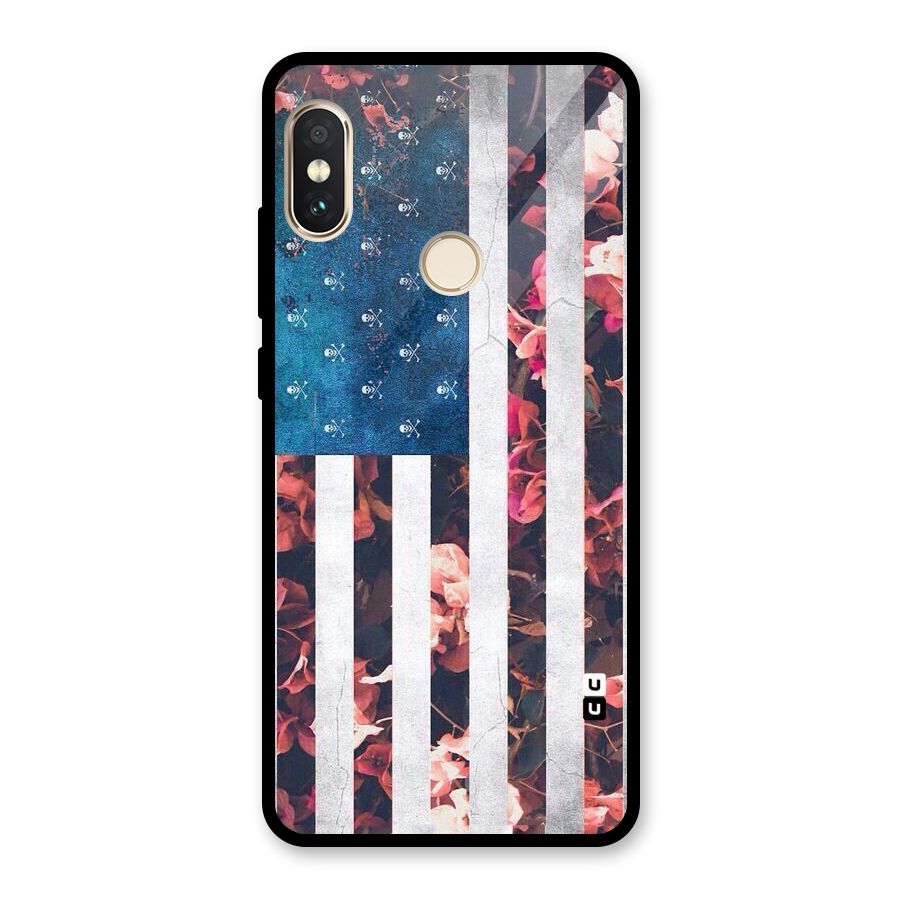 Flag Stripes Glass Back Case for Redmi Note 5 Pro