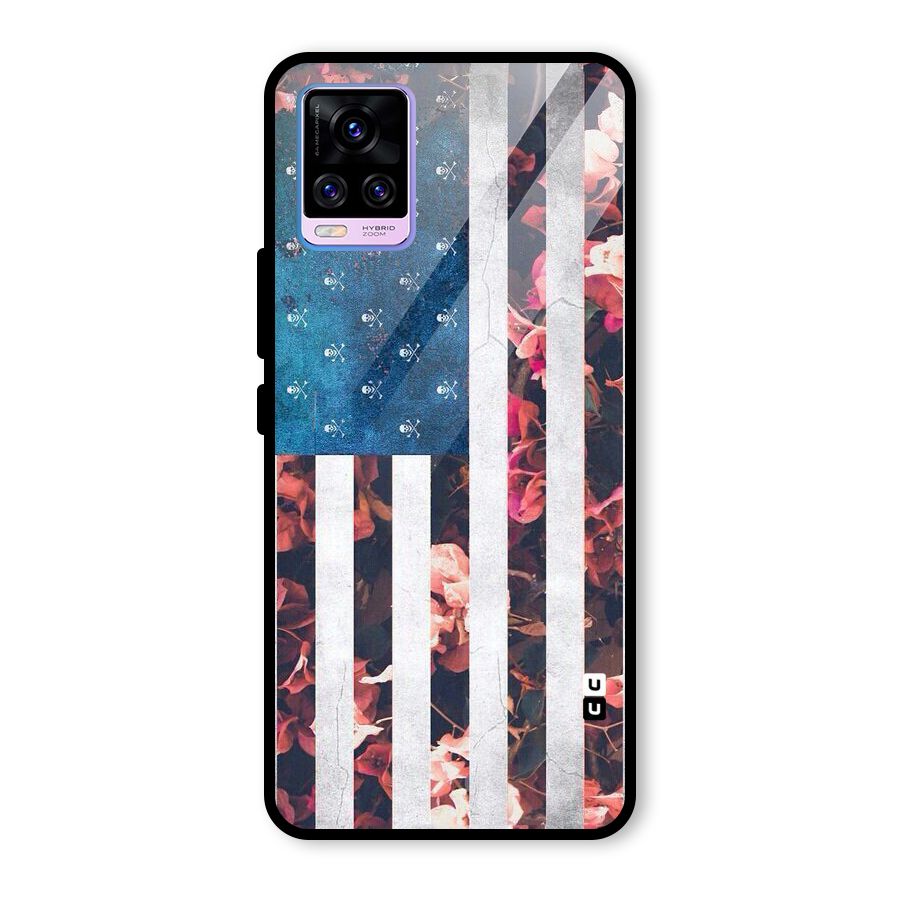 Flag Stripes Glass Back Case for Vivo V20 Pro