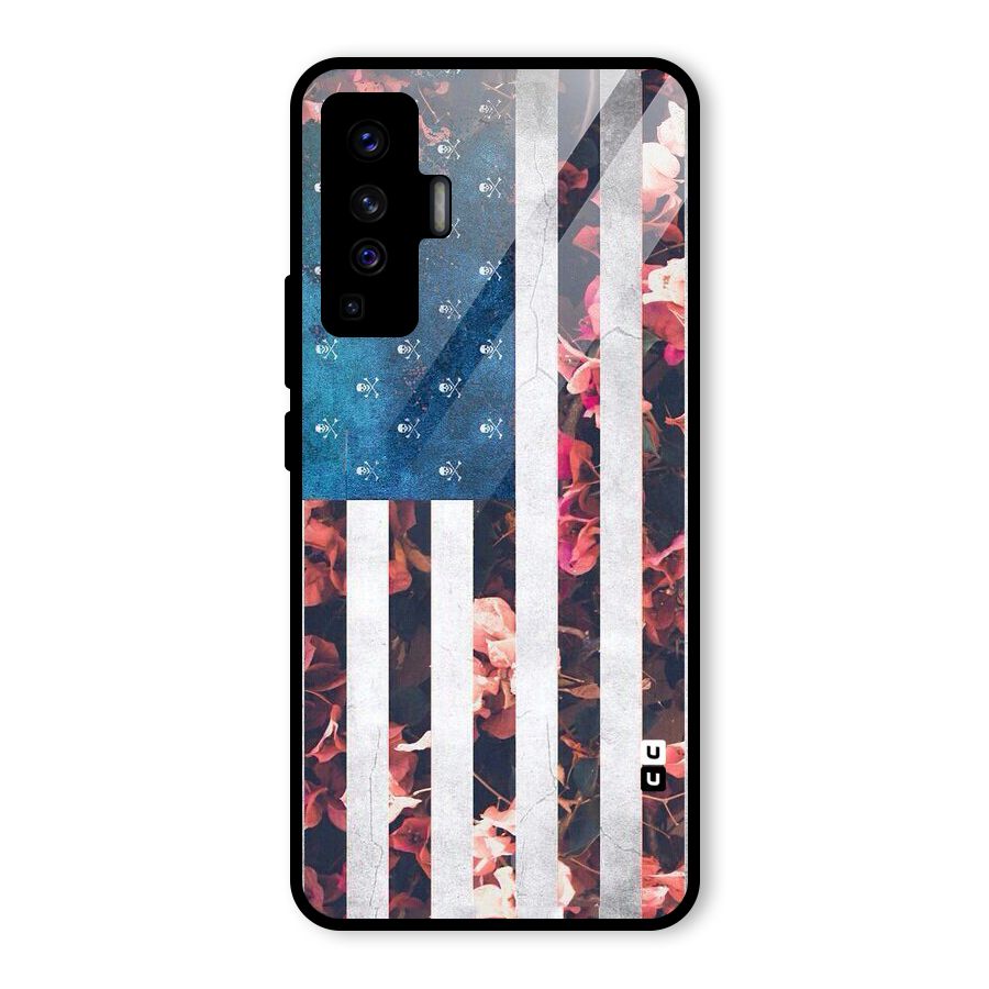 Flag Stripes Glass Back Case for Vivo X50