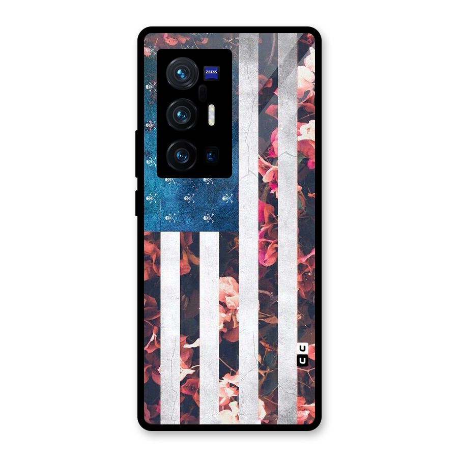 Flag Stripes Glass Back Case for Vivo X70 Pro Plus