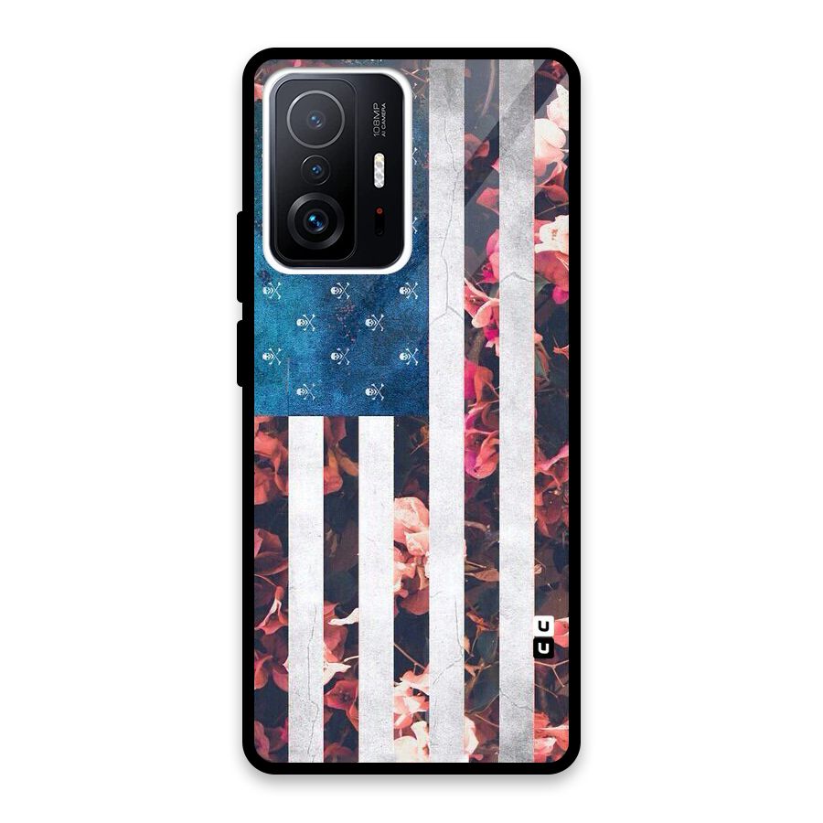 Flag Stripes Glass Back Case for Xiaomi 11T Pro