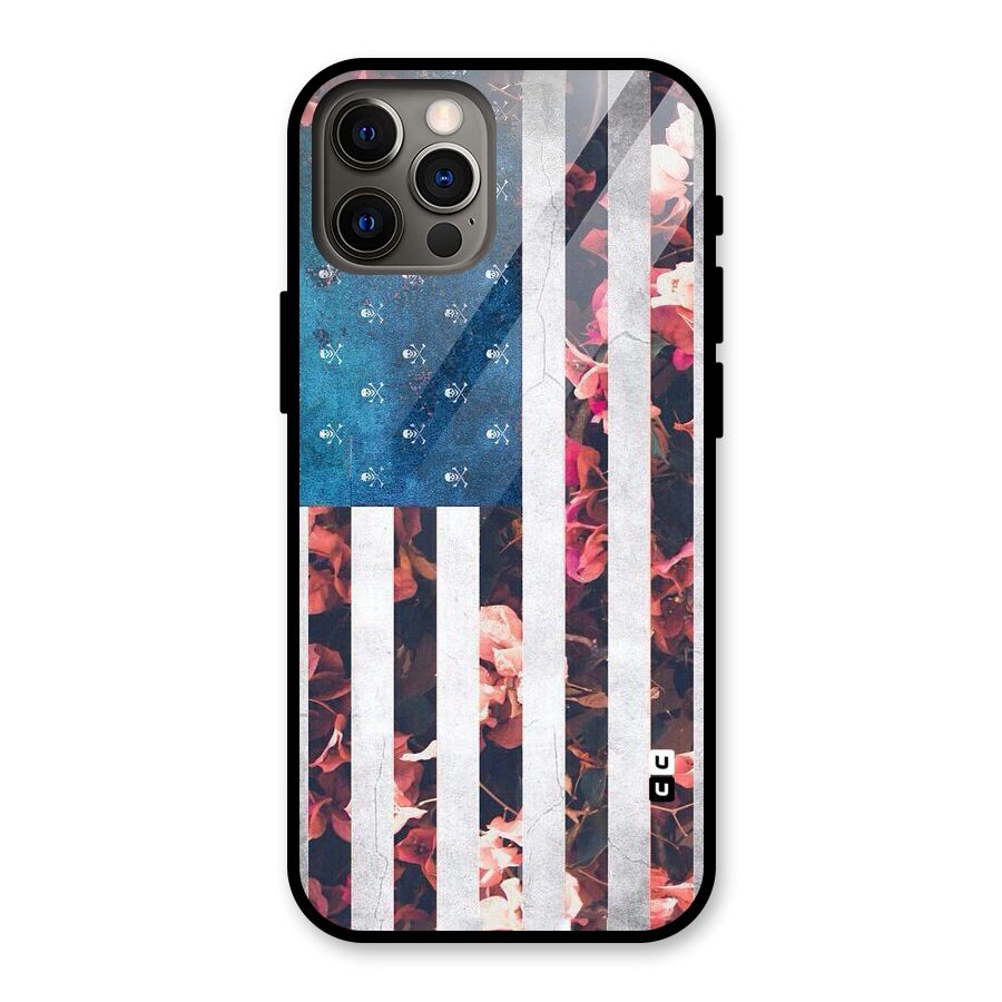 Flag Stripes Glass Back Case for iPhone 12 Pro