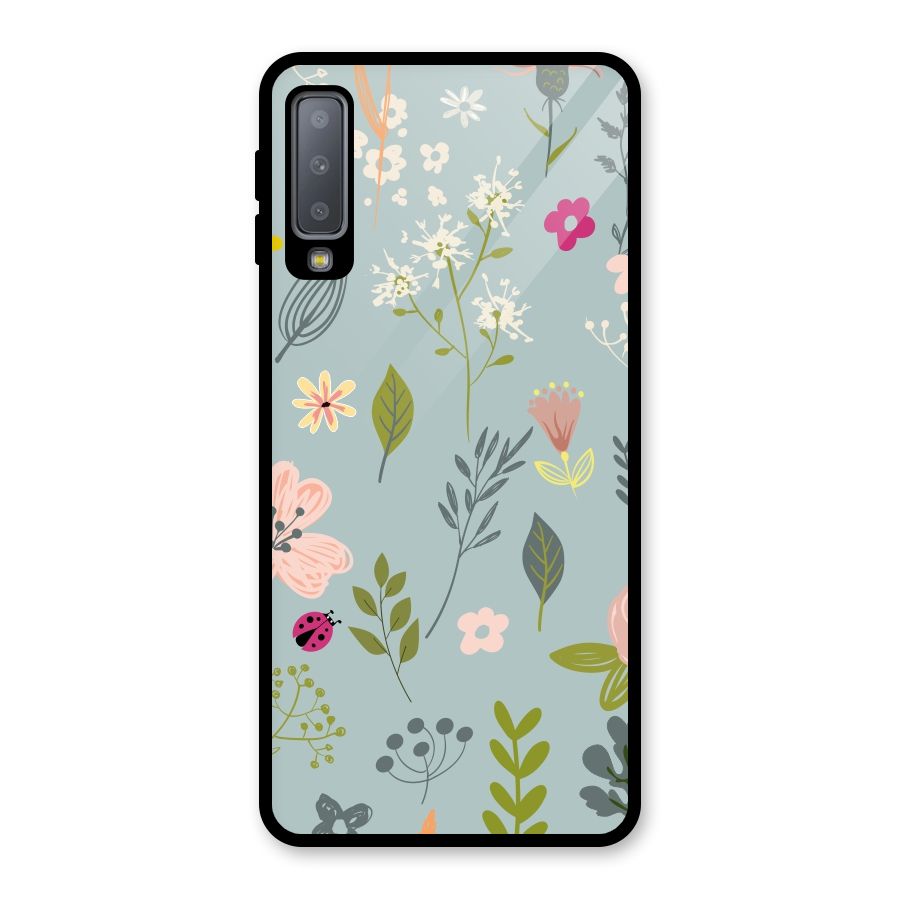Flawless Flowers Glass Back Case for Galaxy A7 (2018)